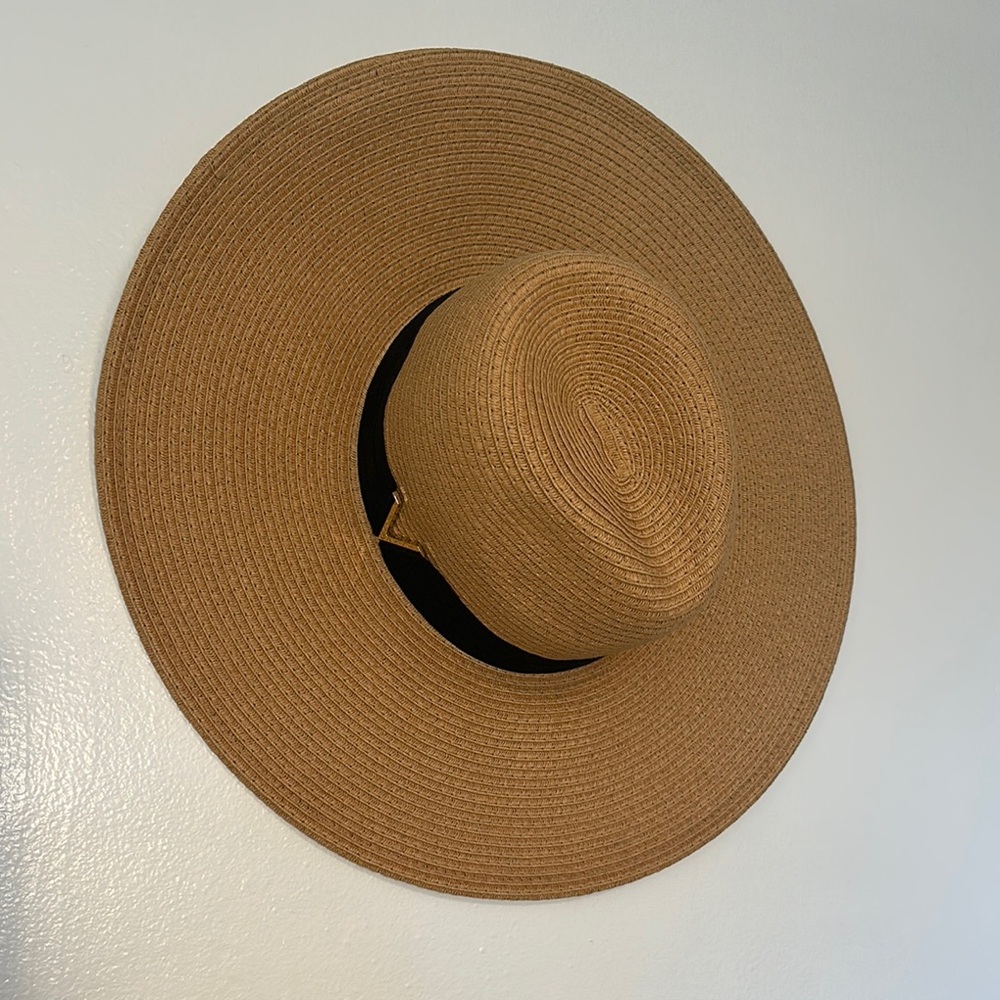 Vince Camino gross grain Panama Stylish Tan Wide-Brim Hat